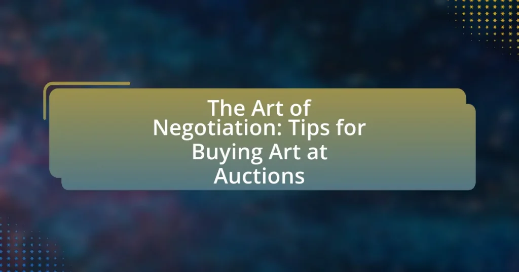 The Art of Negotiation: Tips for Buying Art at Auctions