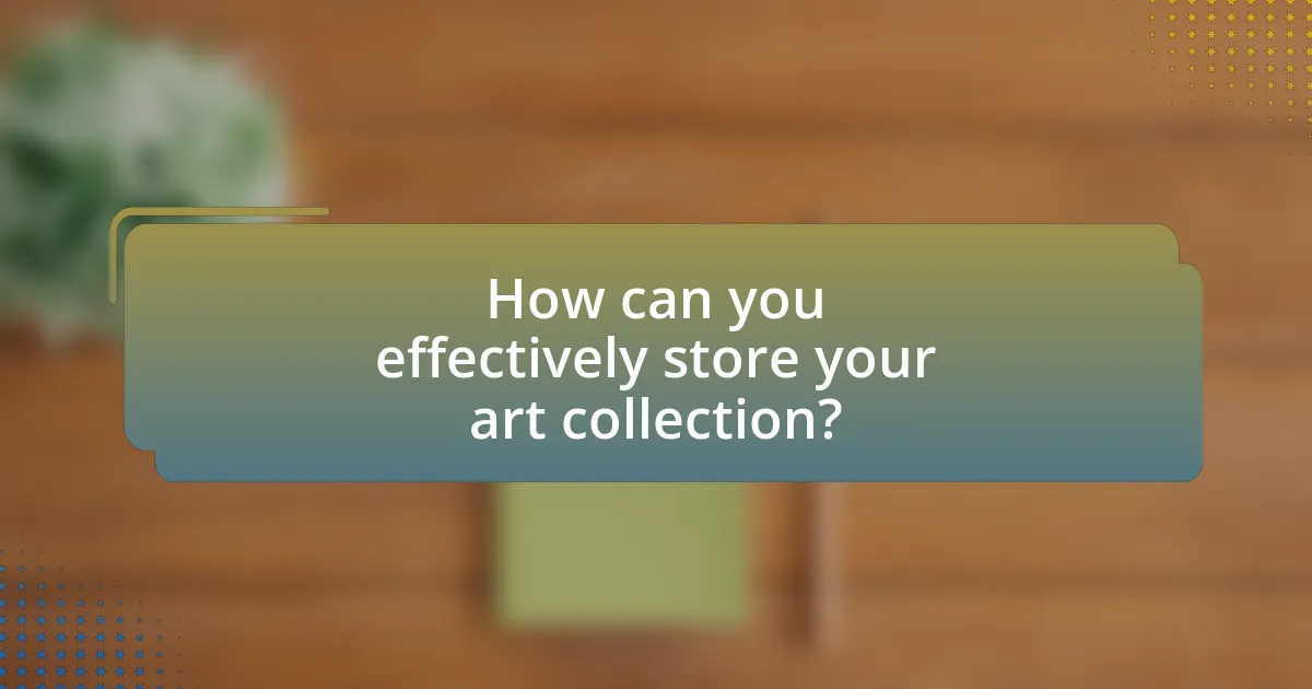 How can you effectively store your art collection?