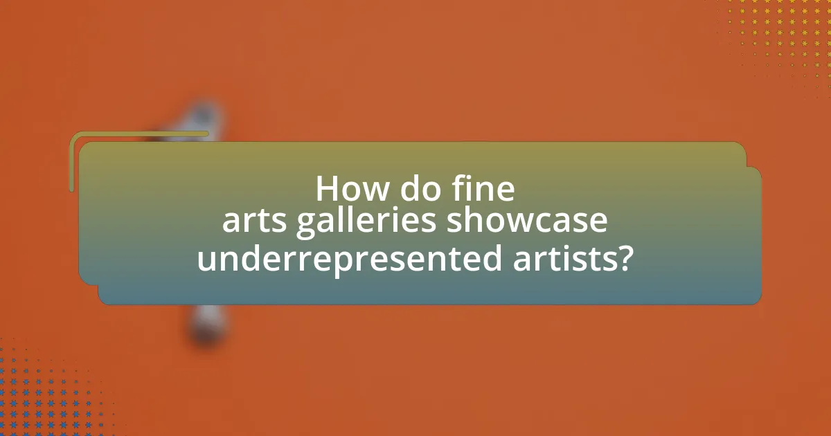 How do fine arts galleries showcase underrepresented artists?