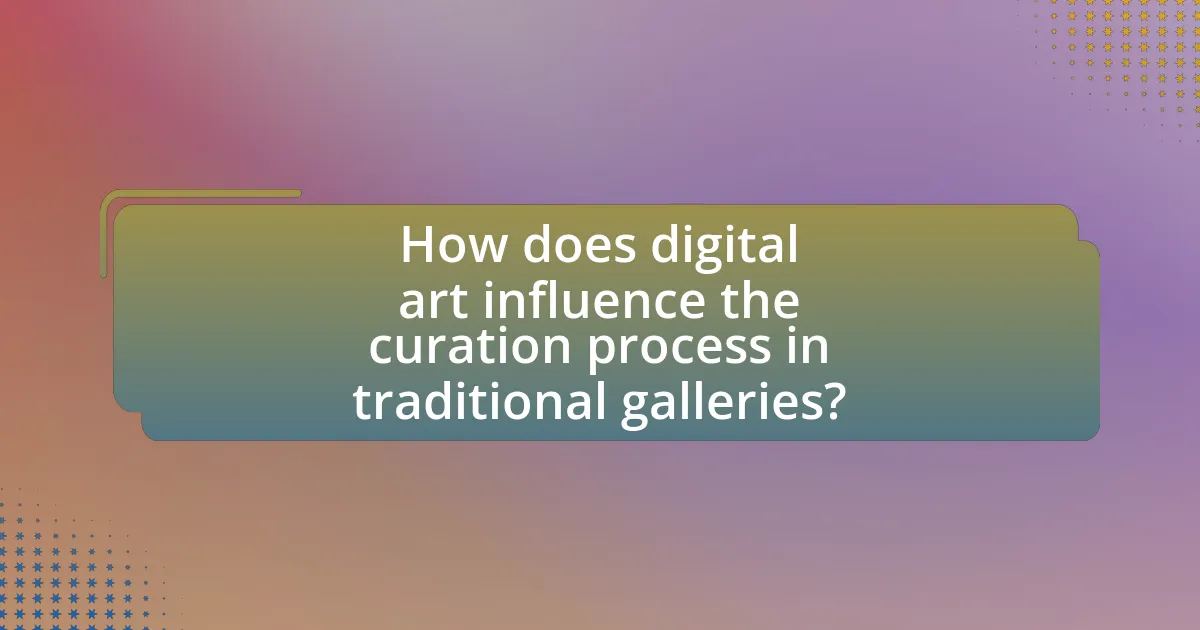 How does digital art influence the curation process in traditional galleries?