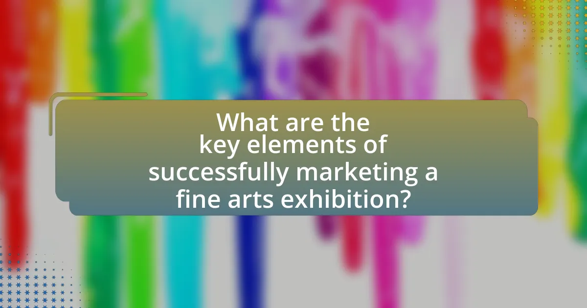 What are the key elements of successfully marketing a fine arts exhibition?