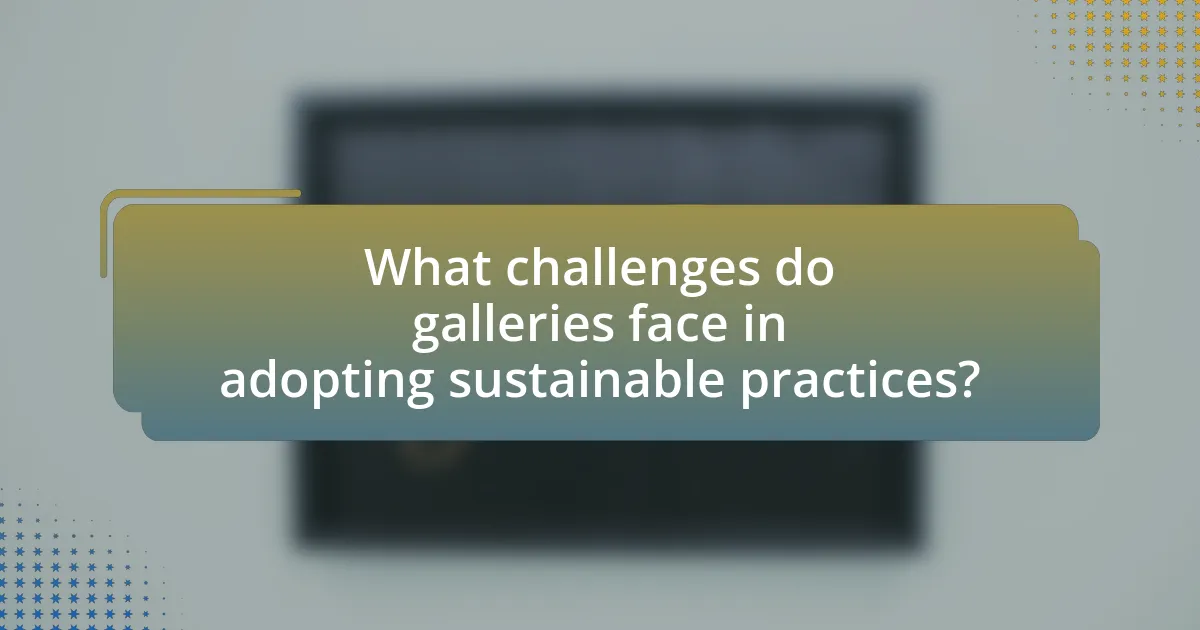 What challenges do galleries face in adopting sustainable practices?