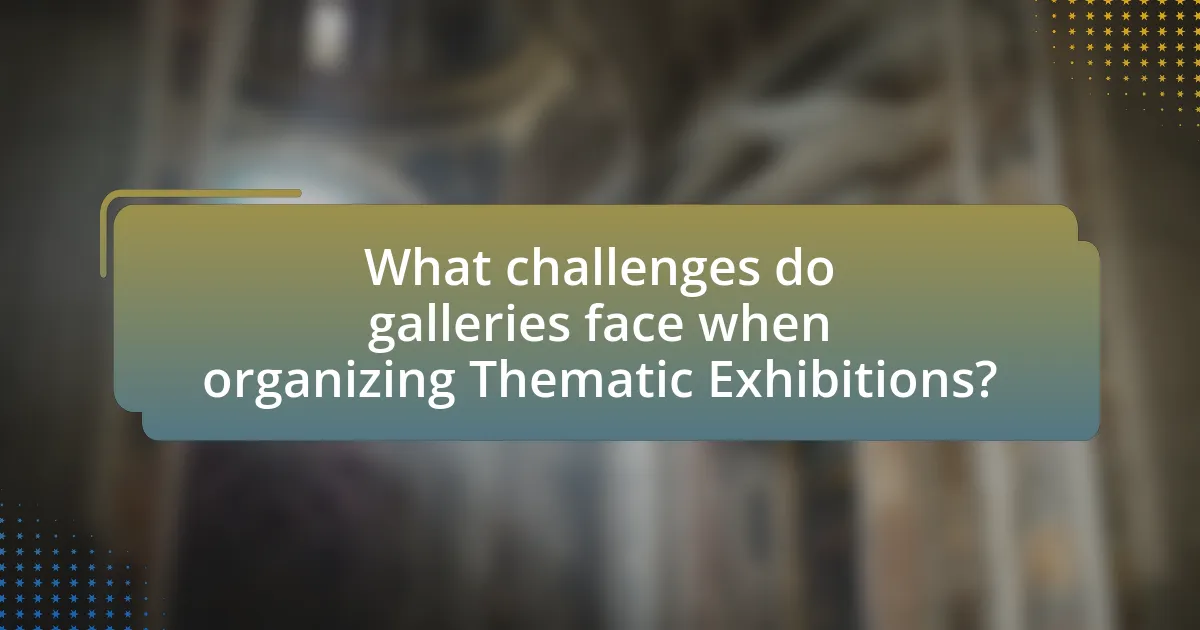 What challenges do galleries face when organizing Thematic Exhibitions?