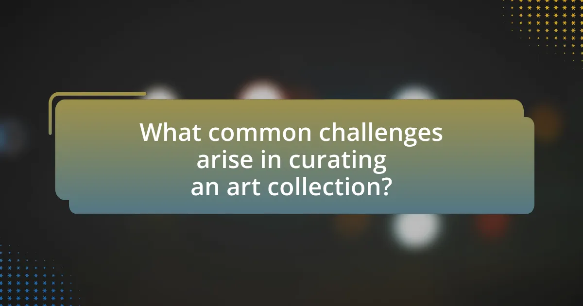 What common challenges arise in curating an art collection?