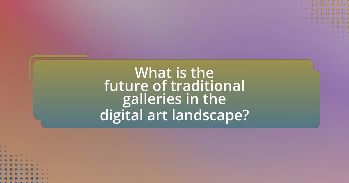 What is the future of traditional galleries in the digital art landscape?