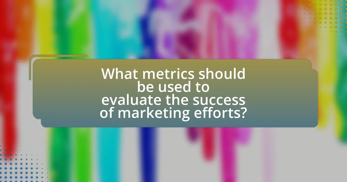 What metrics should be used to evaluate the success of marketing efforts?